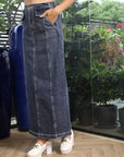 A-Line Maxi Skirt blue - CINK