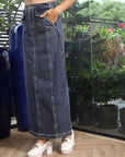 A-Line Maxi Skirt blue