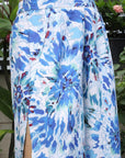 Shoulder Strap Printed Top With Palazzo Co-Ord Set blue