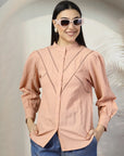 Women Standard Opaque Casual Buttoned Top