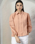 Women Standard Opaque Casual Buttoned Top