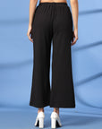 Black Solid Loose Fit Trousers