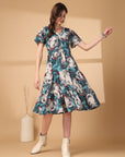 Floral Print Fit & Flare Dress