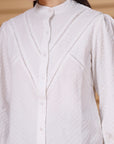 White Regular Sleeves Spread Collar Women Standard Opaque Casual Buttoned Top