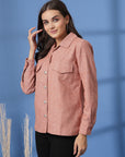 Pink Women Open Front Jacket