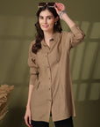 Women Standard Opaque Casual Buttoned Top