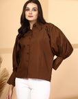 Women Opaque Casual Buttoned Top