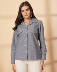 Grey Women Open Front Jacket