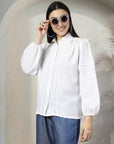 Women Standard Opaque Casual Buttoned Top