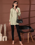 Women Standard Opaque Casual Buttoned Top