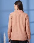 Pink Women Opaque Casual Buttoned Top