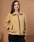 Women Fleece Open Front Jacket