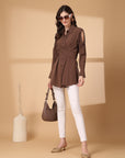Women Opaque Casual Buttoned Top