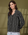 Women Opaque Printed Casual Buttoned Top