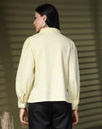 Yellow Regular Sleeves Above the Keyboard Collar Women Standard Opaque Casual Buttoned Top