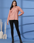 Pink Women Open Front Jacket