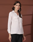 Women Opaque Casual Buttoned Top