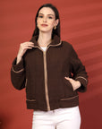 Women Fleece Open Front Jacket