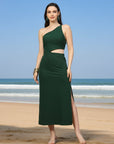 Women Sheath Midi Green Dress