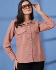 Pink Women Open Front Jacket