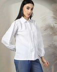 Women Standard Opaque Casual Buttoned Top