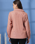 Pink Women Open Front Jacket
