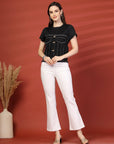 Women Colourblocked Cotton Top