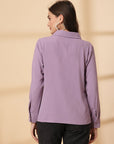 Purple Women Opaque Casual Buttoned Top