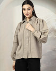 Women Standard Opaque Casual Buttoned Top