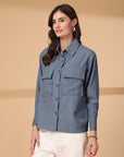 Women Opaque Casual Buttoned Top