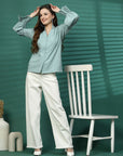 Women Opaque Striped Casual Buttoned Top