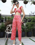 Printed Top With Trousers Co-Ord Set pink