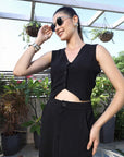 V-Neck Sleeveless Co-Ords black