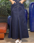 Blue A-Line Maxi Denim Skirt