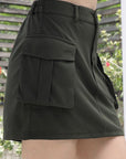 Solid A-Line Mini Skirt olive