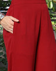 V-Neck Coat With Trousers Co-Ords red