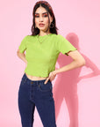 Gorgeous Green Vertical Stripes Knits Top