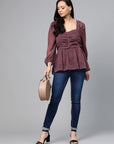 Mauve Dobby Weave A-Line Top