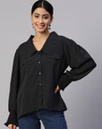 Embellished Casual Buttoned Top