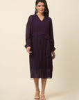 CINK Purple A-Line Midi Dress