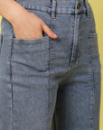 Women Blue Low Distress Stretchable Cotton Jeans