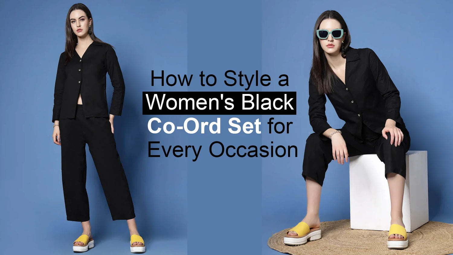 Women Black Sleek fit Pinstriped Co-Ord Set