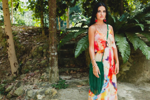 Floral Prints Evolve in Dresses Designed for Indian Occasions