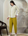 Green Pure Cotton Shirt With Trousers Co-Ords