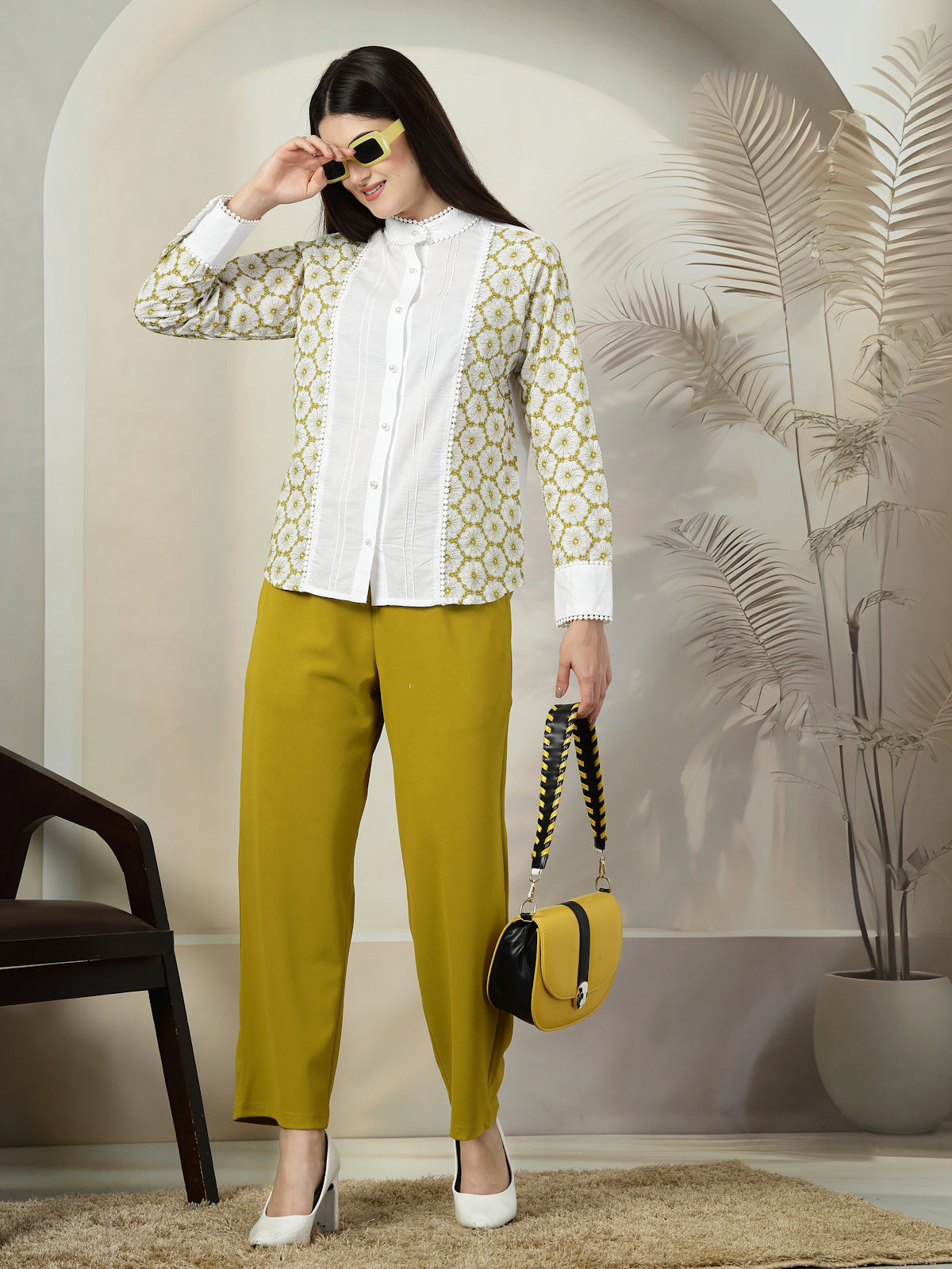 Embroidered Pure Cotton Top With Trouser Co-Ords