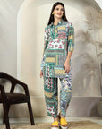 Green Printed Pure Cotton Top With Trousers Co-Ords