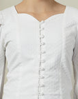 White Solid Full Sleeve Top