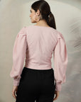 Pink Solid Full Sleeve Top