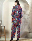 Blue Printed Pure Cotton Tunic & Trouser Co-Ords