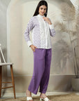 Embroidered Pure Cotton Top With Trouser Co-Ords